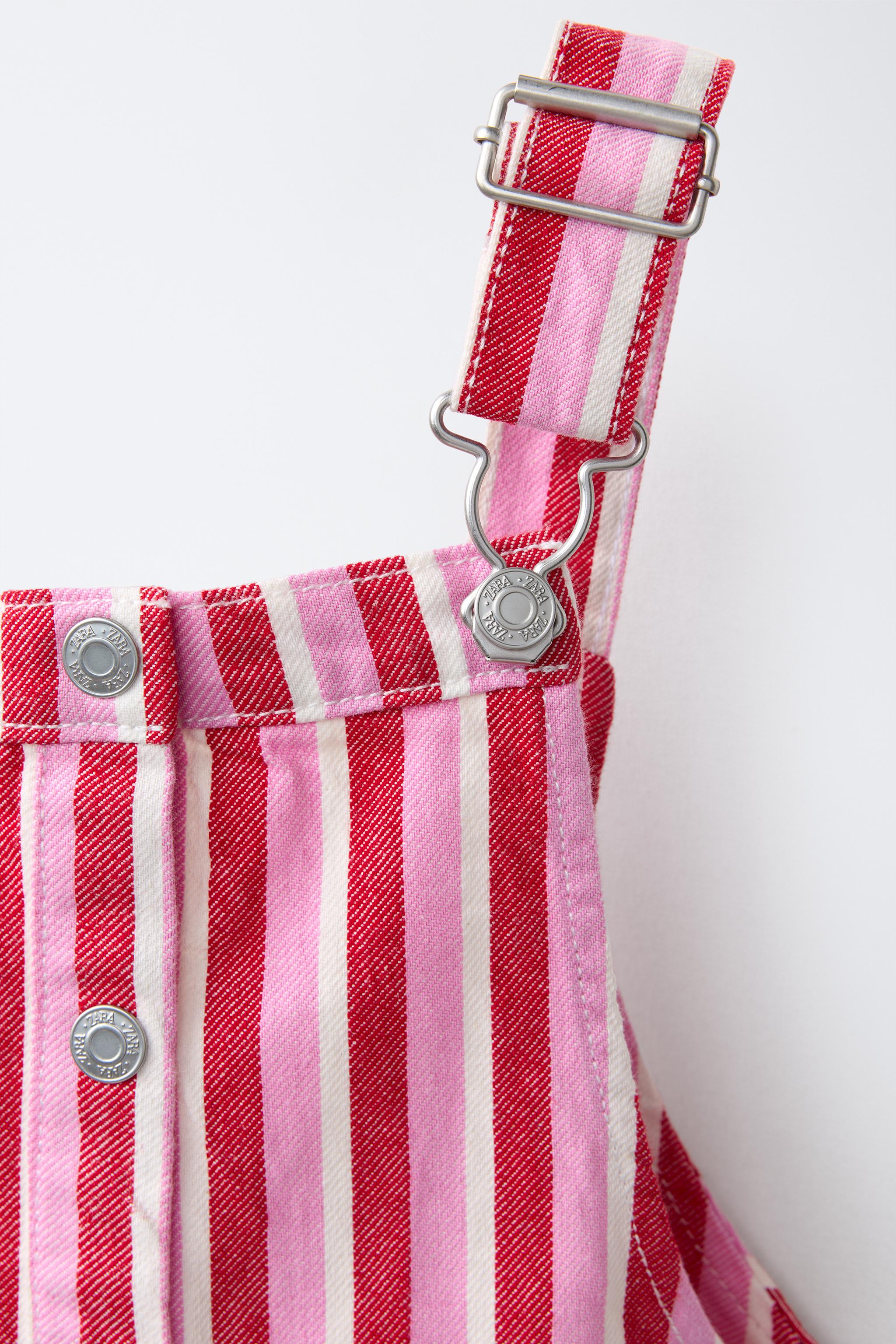 LONG STRIPED TWILL OVERALLS